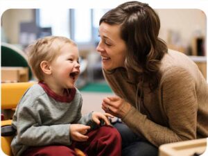 therapist working with urinary incontinence in children